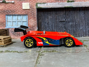 Loose Hot Wheels - Shadow MK IIa Race Car - Red, Yellow and Blue — view 3