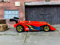 Loose Hot Wheels - Shadow MK IIa Race Car - Red, Yellow and Blue — view 3