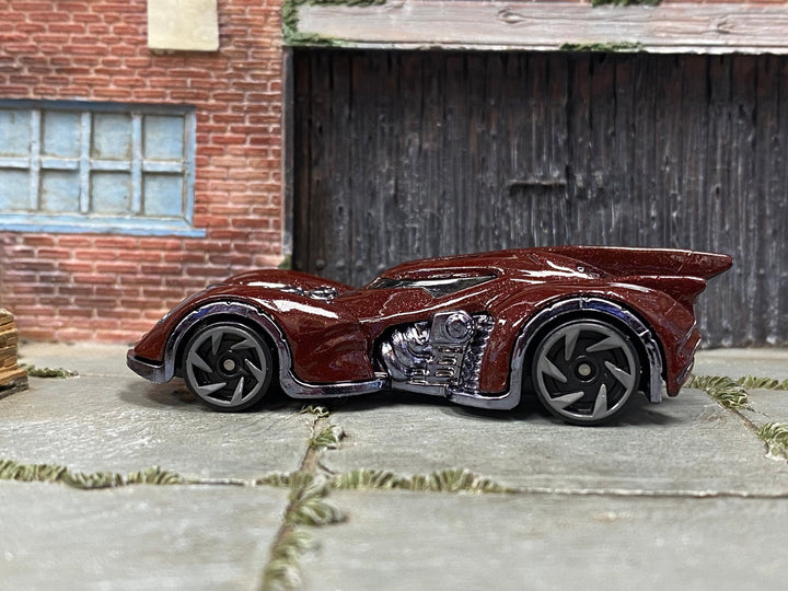 Loose Hot Wheels - Batman Batmobile Arkham Asylum - Dark Red