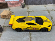 Loose Hot Wheels - Chevy Corvette C8-R Race Car - Yellow 4 — view 2