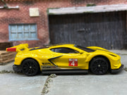 Loose Hot Wheels - Chevy Corvette C8-R Race Car - Yellow 4 — view 3