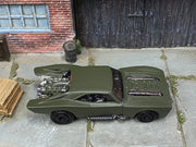 Loose Hot Wheels - Batman Batmobile Gotham Version - Army Green — view 2