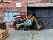 Hot Wheels 450F Dirt Bike Motorcycle - Dark Red Flames