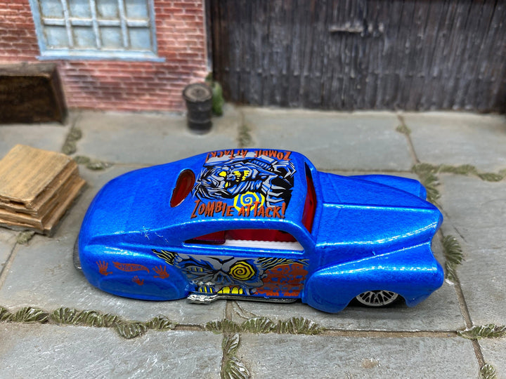 Loose Hot Wheels 1941 Ford Coupe Tail Dragger - Blue Zombie Graphics — view 2