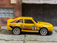 Loose Hot Wheels - 1984 Audi Sport Quattro - Yellow #1 Race Livery — view 3