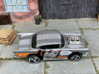 Loose Hot Wheels - 1957 Chevy - Silver and Orange — view 2