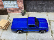 Loose Hot Wheels - 1991 GMC Syclone Pick Up Truck - Blue and Silver