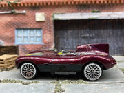 Loose Hot Wheels - Jaguare D Type Racer - Huffman Hawks Dark Red