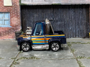 Loose Hot Wheels - Toon'd 1983 Chevy Silverado - Dark blue and Orange — view 3