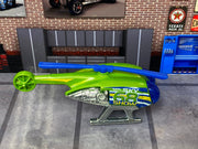 Loose Hot Wheels - Skyfire Helicopter - Green and Blue — view 2