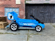 Loose Hot Wheels Draggin' Wagon - Light Blue & White