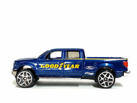 Loose Hot Wheels - 2009 Ford F150 - Blue and Yellow Goodyear Livery — view 3