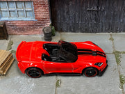 Loose Hot Wheels - Chevy Corvette C7 Z06 Convertible - Red with Black Hood Stripes — view 2