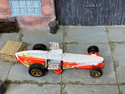Loose Hot Wheels - Rockin Railer Drag Car - White, Red and Gold — view 2