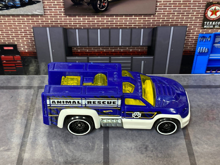 Loose Hot Wheels - Recue Duty - Animal Rescue Blue and White — view 2