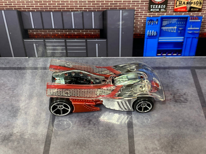 Loose Hot Wheels - Motoblade - Chrome and Dark Red — view 2