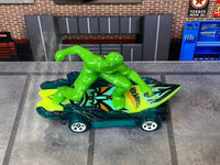 Loose Hot Wheels - Surfs Up - Green with Flames — view 2