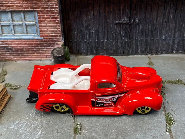 Loose Hot Wheels - 1940 Ford Drag Truck - Red and White Comp Cams — view 2