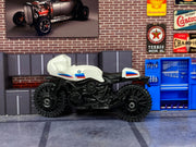 Loose Hot Wheels - BMW R nineT Racer Motorcycle - White, Blue and Red — view 2
