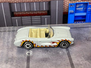 Loose Hot Wheels - 1956 Chevy Corvette - Barbie Gray and White with Flames — view 2