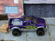 Loose Hot Wheels - 2010 Toyota Tundra Off Road 4x4 - Purple, Green and Gray — view 2