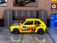 Loose Hot Wheels - 1973 Honda Civic Custom - Yellow, Red and Black 73 — view 3