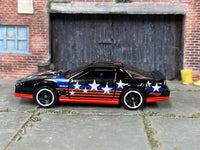 Loose Hot Wheels - 1984 Pontiac Firebird - Black Stars and Stripes — view 3