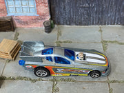 Loose Hot Wheels - 2010 Ford Mustang Funny Car Dragster - Silver — view 2