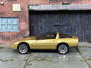 Loose Hot Wheels - 1980 Chevy Corvette - Gold (Metal Bottom) — view 3