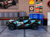 Loose Hot Wheels - 2019 Ford Ranger Raptor 4X4 Truck - Black, Blue and Purple HKS — view 3