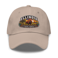 Illinois embroidered dad hat in Stone