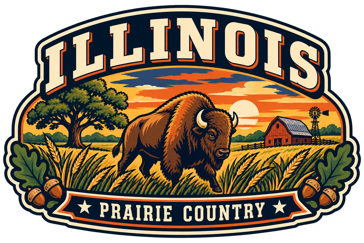 Illinois heritage badge embroidery artwork