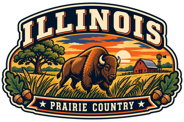 Illinois heritage badge embroidery artwork
