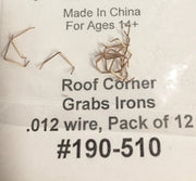 Cal Scale HO Roof Corner Grab Irons - 12 Pack - product view 1