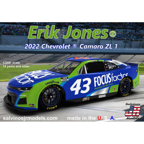 Salvinos JR Models Erik Jones 2022 Chevrolet ® Camaro with the primary sponsor livery — exact product reference