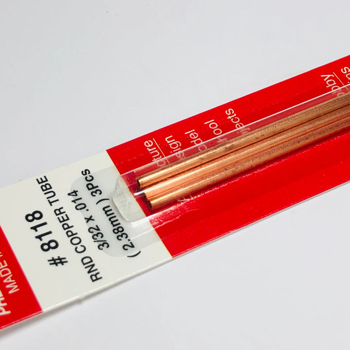 K&S 8118 Copper Round Tube 3/32-inch OD × 12-inch – 3 Pack