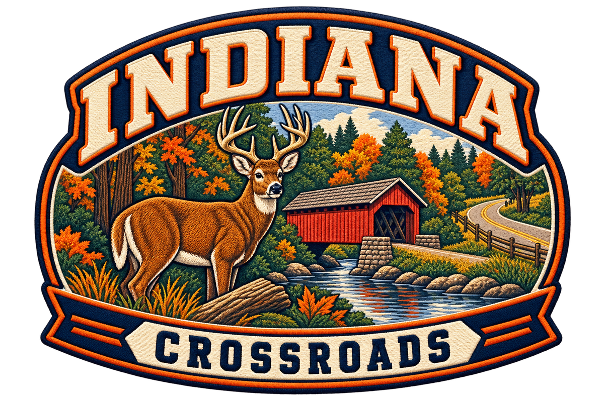 Indiana heritage badge embroidery artwork