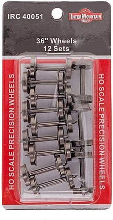 InterMountain Railway HO 36-Inch Metal Wheels, 12 Axles – 40051 product image