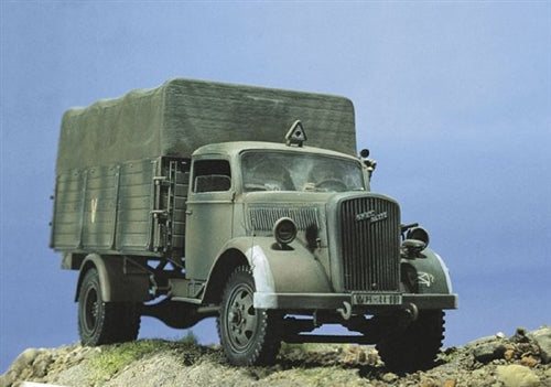 Built example of Italeri 0216 Opel Blitz 1:35 truck model kit; assembly and painting required