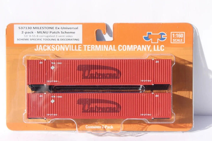 Jacksonville Terminal N Scale Milestone Universal patch 53' High Cube Containers - JTC 537130 — exact product reference