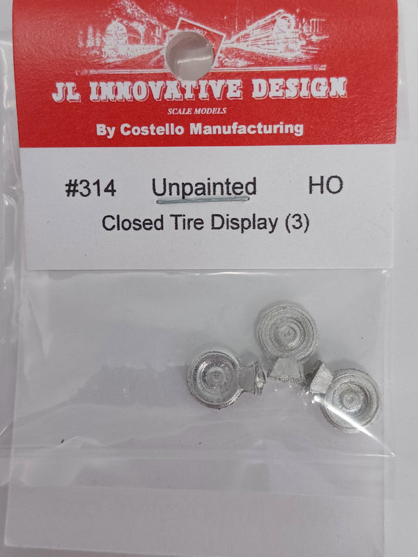 JL Innovative Design HO 314 Closed Tire Display, Unpainted (3-Pack) — exact product view
