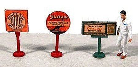 JL Innovative HO Scale Vintage Sinclair Gas Station Curb Details – 466