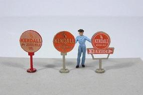 JL Innovative HO Scale Vintage Kendall Gas Station Curb Signs – 474