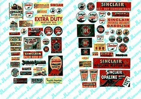 JL Innovative HO Scale Vintage Sinclair Gas Station Signs 71-Piece – 486