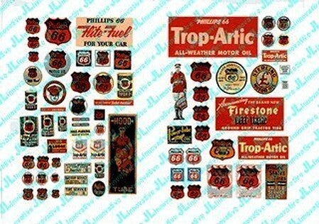 JL Innovative HO Scale 1930s–1950s Vintage Phillips 66 Gas Station Kit – 487
