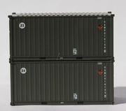 JTC 205450 USMU B military series N scale 20-foot containers, two-pack