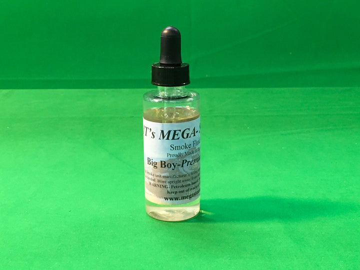 JT's Mega-Steam Big Boy Premium Blend smoke fluid bottle with dropper