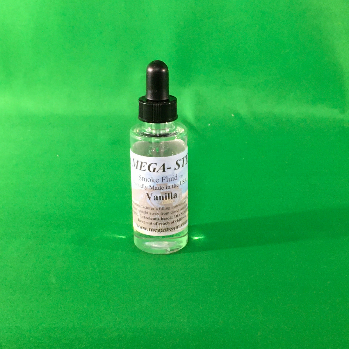 JT's Mega-Steam Vanilla smoke fluid 2 oz glass dropper bottle