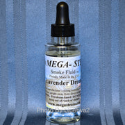 JT's Mega-Steam Lavender Dream smoke fluid, 2 oz glass dropper bottle showing the scent label