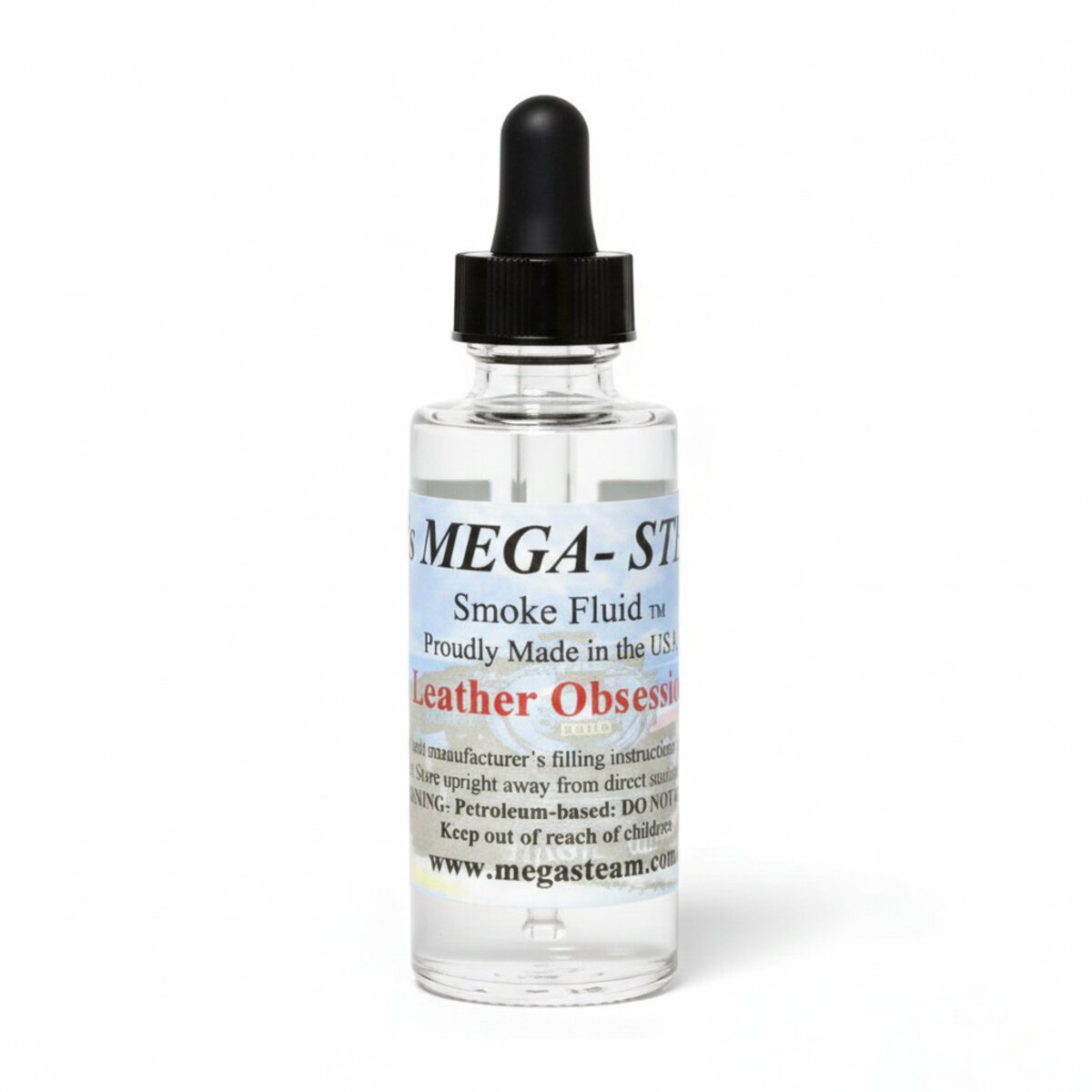 JT's Mega-Steam 156 Leather Obsession smoke fluid, dropper bottle